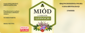 Duża etykieta naklejka na miód z terenów leśnych 100 szt 