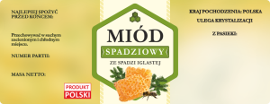 Duża etykieta naklejka na miód z spadzi iglastej 100 szt  