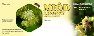 Duża etykieta naklejka na miód  lipowy 100 szt 
