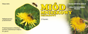 Duża etykieta naklejka na miód  mniszkowy 100 szt   