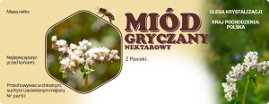 Duża etykieta naklejka na miód  gryczany 100 szt  