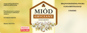 Duża etykieta naklejka na miód  gryczany 100 szt  