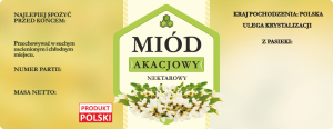 Duża etykieta naklejka na miód  akacjowy 100 szt  