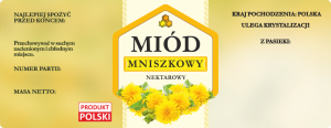 Duża etykieta naklejka na miód  mniszkowy 100 szt   