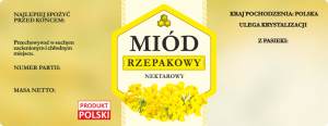 Duża etykieta naklejka na miód  rzepakowy 100 szt   