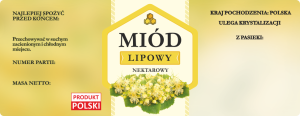 Duża etykieta naklejka na miód  lipowy 100 szt  