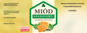 Duża etykieta naklejka na miód z spadzi liściastej 100 szt 