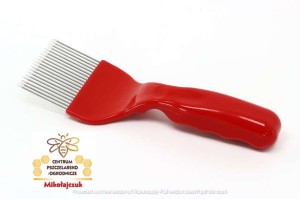 Widelec plastikowy czerwony gruba rączka