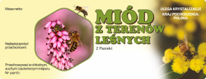 Duża etykieta naklejka na miód z terenów leśnych 100 szt 