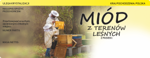 Duża etykieta naklejka na miód z terenów leśnych 100 szt  