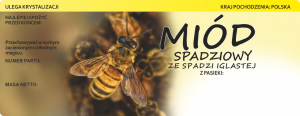 Duża etykieta naklejka na miód z spadzi iglastej 100 szt
